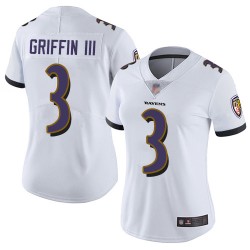 Limited Women's Robert Griffin III White Road Jersey - #3 Football Baltimore Ravens Vapor Untouchable