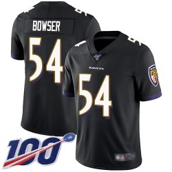 Limited Men's Tyus Bowser Black Alternate Jersey - #54 Football Baltimore Ravens 100th Season Vapor Untouchable