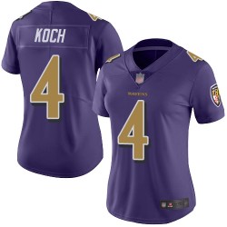 Limited Women's Sam Koch Purple Jersey - #4 Football Baltimore Ravens Rush Vapor Untouchable