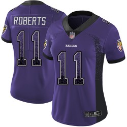 Limited Women's Seth Roberts Purple Jersey - #11 Football Baltimore Ravens Rush Drift Fashion