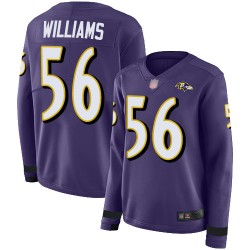 Limited Women's Tim Williams Purple Jersey - #56 Football Baltimore Ravens Therma Long Sleeve