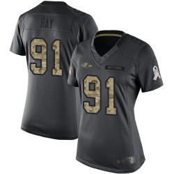 Limited Women's Shane Ray Black Jersey - #91 Football Baltimore Ravens 2016 Salute to Service