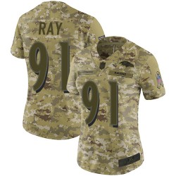 Limited Women's Shane Ray Camo Jersey - #91 Football Baltimore Ravens 2018 Salute to Service