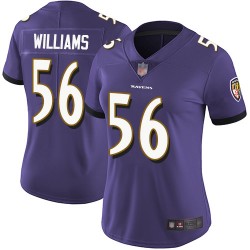 Limited Women's Tim Williams Purple Home Jersey - #56 Football Baltimore Ravens Vapor Untouchable