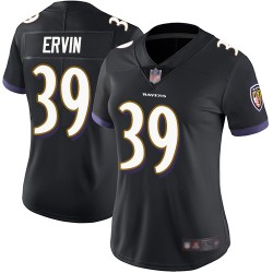 Limited Women's Tyler Ervin Black Alternate Jersey - #39 Football Baltimore Ravens Vapor Untouchable
