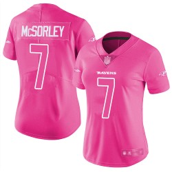 Limited Women's Trace McSorley Pink Jersey - #7 Football Baltimore Ravens Rush Fashion