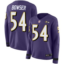 Limited Women's Tyus Bowser Purple Jersey - #54 Football Baltimore Ravens Therma Long Sleeve