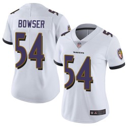 Limited Women's Tyus Bowser White Road Jersey - #54 Football Baltimore Ravens Vapor Untouchable