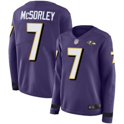 Limited Women's Trace McSorley Purple Jersey - #7 Football Baltimore Ravens Therma Long Sleeve