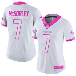 Limited Women's Trace McSorley White/Pink Jersey - #7 Football Baltimore Ravens Rush Fashion