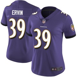 Limited Women's Tyler Ervin Purple Home Jersey - #39 Football Baltimore Ravens Vapor Untouchable