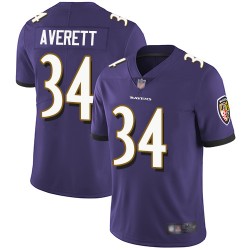 Limited Youth Anthony Averett Purple Home Jersey - #34 Football Baltimore Ravens Vapor Untouchable
