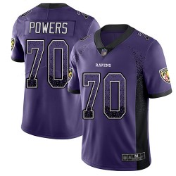 Limited Youth Ben Powers Purple Jersey - #70 Football Baltimore Ravens Rush Drift Fashion