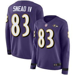 Limited Women's Willie Snead IV Purple Jersey - #83 Football Baltimore Ravens Therma Long Sleeve