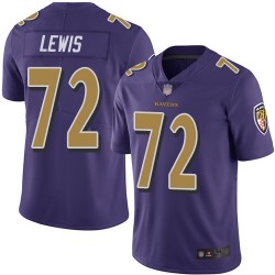 Limited Youth Alex Lewis Purple Jersey - #72 Football Baltimore Ravens Rush Vapor Untouchable