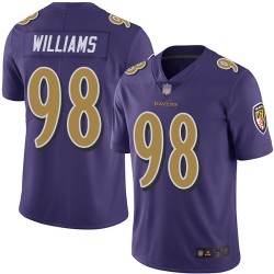 Limited Youth Brandon Williams Purple Jersey - #98 Football Baltimore Ravens Rush Vapor Untouchable