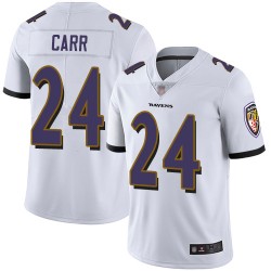 Limited Youth Brandon Carr White Road Jersey - #24 Football Baltimore Ravens Vapor Untouchable