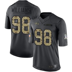 Limited Youth Brandon Williams Black Jersey - #98 Football Baltimore Ravens 2016 Salute to Service