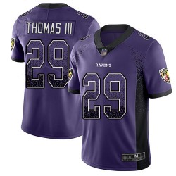Limited Youth Earl Thomas III Purple Jersey - #29 Football Baltimore Ravens Rush Drift Fashion