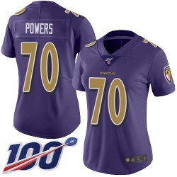 Limited Women's Ben Powers Purple Jersey - #70 Football Baltimore Ravens 100th Season Rush Vapor Untouchable