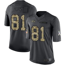 Limited Youth Hayden Hurst Black Jersey - #81 Football Baltimore Ravens 2016 Salute to Service