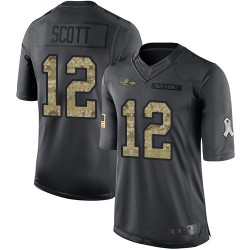 Limited Youth Jaleel Scott Black Jersey - #12 Football Baltimore Ravens 2016 Salute to Service