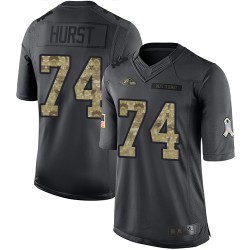 Limited Youth James Hurst Black Jersey - #74 Football Baltimore Ravens 2016 Salute to Service