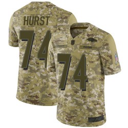 Limited Youth James Hurst Camo Jersey - #74 Football Baltimore Ravens 2018 Salute to Service