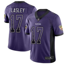 Limited Youth Jordan Lasley Purple Jersey - #17 Football Baltimore Ravens Rush Drift Fashion