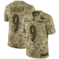 Limited Youth Justin Tucker Camo Jersey - #9 Football Baltimore Ravens 2018 Salute to Service