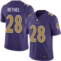 Limited Youth Justin Bethel Purple Jersey - #28 Football Baltimore Ravens Rush Vapor Untouchable