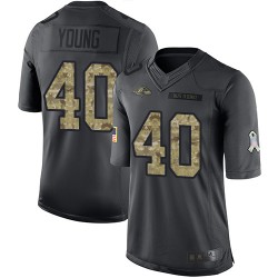 Limited Youth Kenny Young Black Jersey - #40 Football Baltimore Ravens 2016 Salute to Service