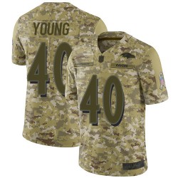 Limited Youth Kenny Young Camo Jersey - #40 Football Baltimore Ravens 2018 Salute to Service