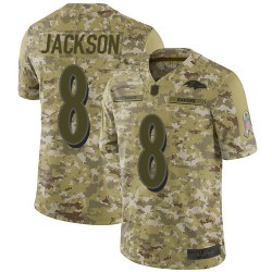 Limited Youth Lamar Jackson Camo Jersey - #8 Football Baltimore Ravens 2018 Salute to Service