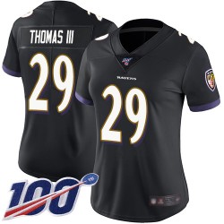 Limited Women's Earl Thomas III Black Alternate Jersey - #29 Football Baltimore Ravens 100th Season Vapor Untouchable