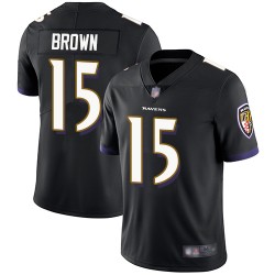 Limited Youth Marquise Brown Black Alternate Jersey - #15 Football Baltimore Ravens Vapor Untouchable