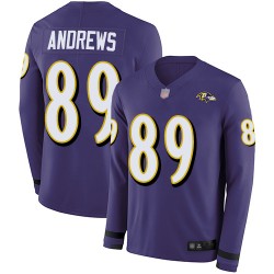 Limited Youth Mark Andrews Purple Jersey - #89 Football Baltimore Ravens Therma Long Sleeve