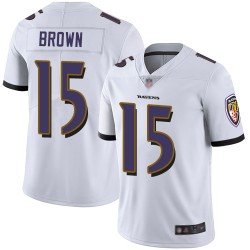 Limited Youth Marquise Brown White Road Jersey - #15 Football Baltimore Ravens Vapor Untouchable