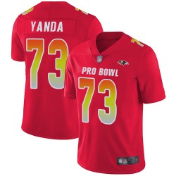 Limited Youth Marshal Yanda Red Jersey - #73 Football Baltimore Ravens AFC 2019 Pro Bowl