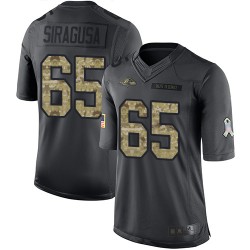 Limited Youth Nico Siragusa Black Jersey - #65 Football Baltimore Ravens 2016 Salute to Service