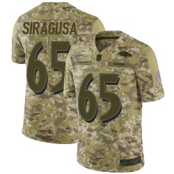 Limited Youth Nico Siragusa Camo Jersey - #65 Football Baltimore Ravens 2018 Salute to Service