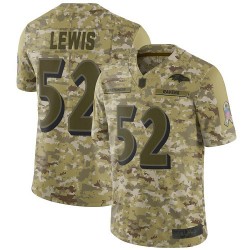 Limited Youth Ray Lewis Camo Jersey - #52 Football Baltimore Ravens 2018 Salute to Service