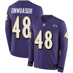 Limited Youth Patrick Onwuasor Purple Jersey - #48 Football Baltimore Ravens Therma Long Sleeve