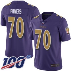 Limited Men's Ben Powers Purple Jersey - #70 Football Baltimore Ravens 100th Season Rush Vapor Untouchable