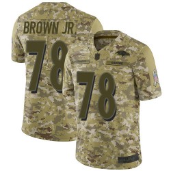 Limited Youth Orlando Brown Jr. Camo Jersey - #78 Football Baltimore Ravens 2018 Salute to Service