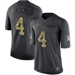 Limited Youth Sam Koch Black Jersey - #4 Football Baltimore Ravens 2016 Salute to Service