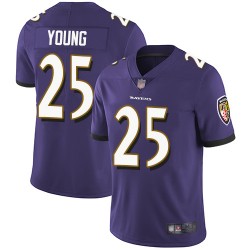 Limited Youth Tavon Young Purple Home Jersey - #25 Football Baltimore Ravens Vapor Untouchable