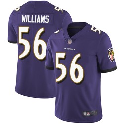 Limited Youth Tim Williams Purple Home Jersey - #56 Football Baltimore Ravens Vapor Untouchable