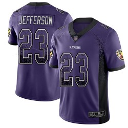 Limited Youth Tony Jefferson Purple Jersey - #23 Football Baltimore Ravens Rush Drift Fashion