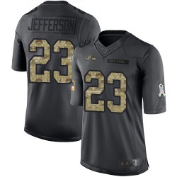 Limited Youth Tony Jefferson Black Jersey - #23 Football Baltimore Ravens 2016 Salute to Service